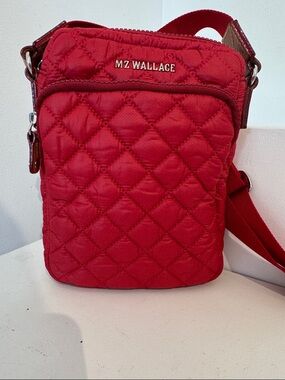 MZ Wallace Cherry Red Quilted Crossbody Bag